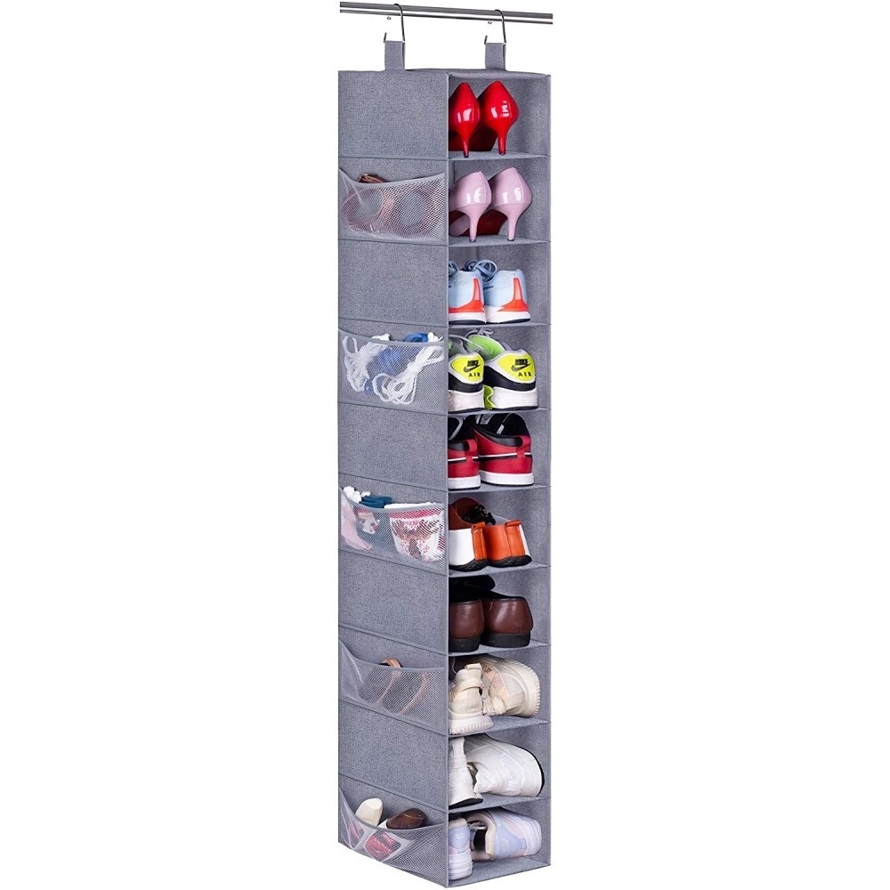 Collapsible Hanging Closet Shelves Closet Organizer Double Hanger  6-Pocket