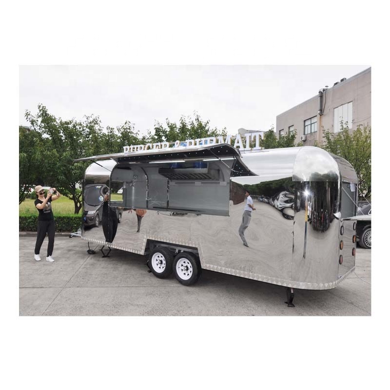 Airstream Stainless Steel Snack Food Vending Ice Cream Food Cart/ Pasta Pizza Food Kiosk