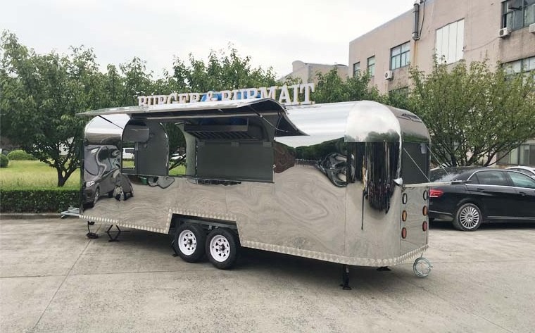 4m Length Airstream Fully Equipped Bbq Grill Food Trailer Remorque Pizza Oven Food Truck For Europe