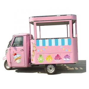 New Design Pink Three Wheel Motorcycle Food Truck For Ice Cream Cart Sale