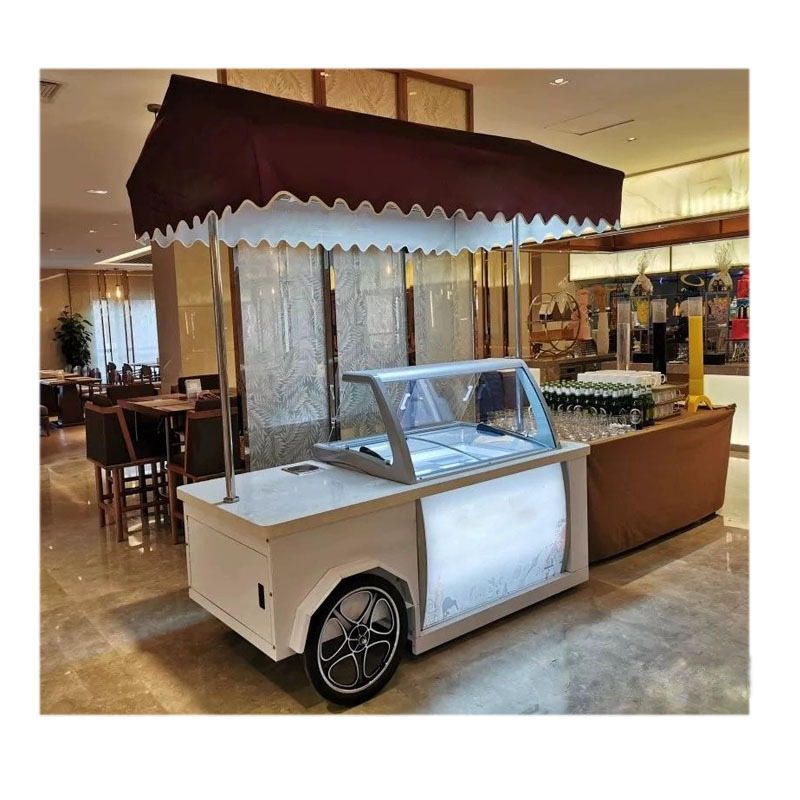 New Mobile Food Cart Ice Cream Coffee Vending Cart For Sale