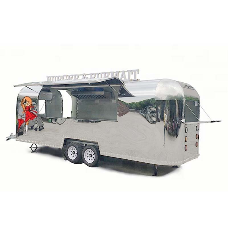 Airstream Solar Powered Mobile Food Truck Fully Equipped Hot Dogs Cart For Sale