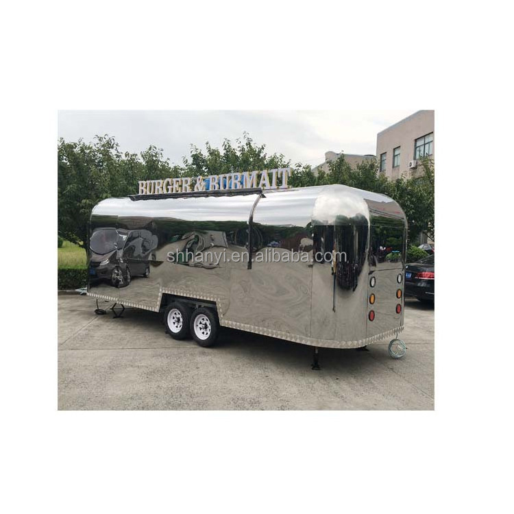 Airstream Solar Powered Mobile Food Truck Fully Equipped Hot Dogs Cart For Sale