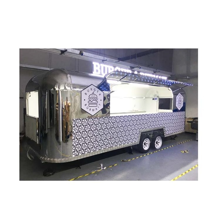 New Airstreams Hot Dogs Cart Stainless Steel Mobile Ice Cream Food Truck With Full Kitchen