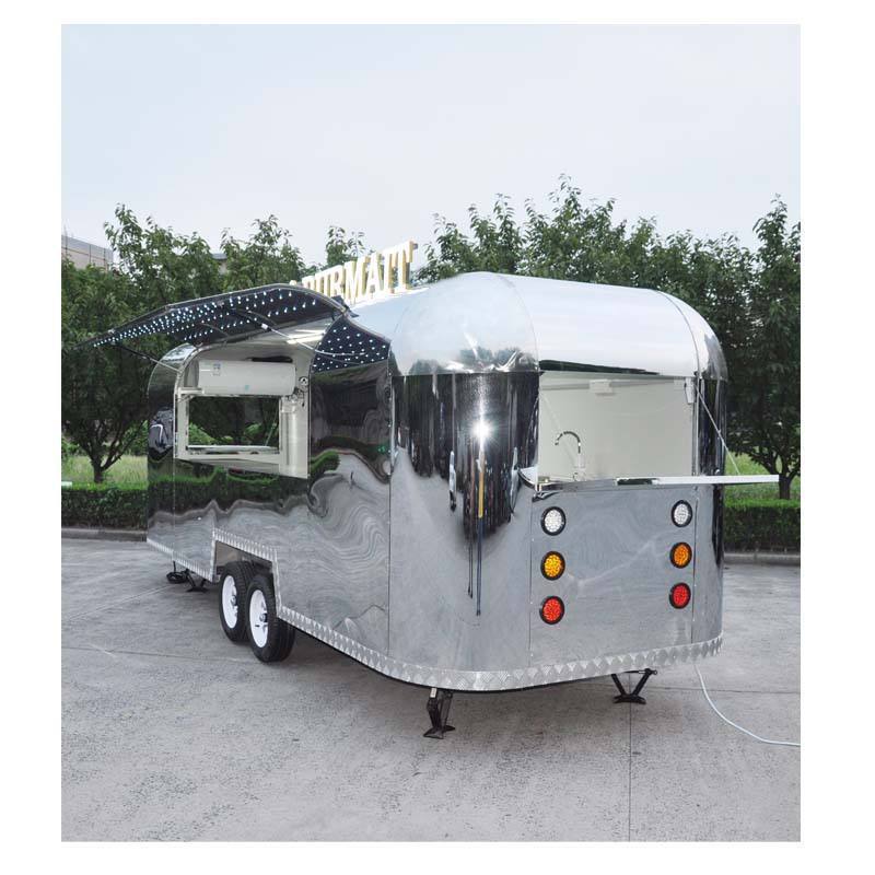 New Airstreams Hot Dogs Cart Stainless Steel Mobile Ice Cream Food Truck With Full Kitchen