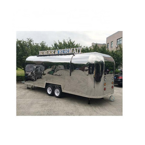 Stainless Steel Airstream Food Trailer /Mobile Pizza Food Truck For Hot Dog Cart Sale