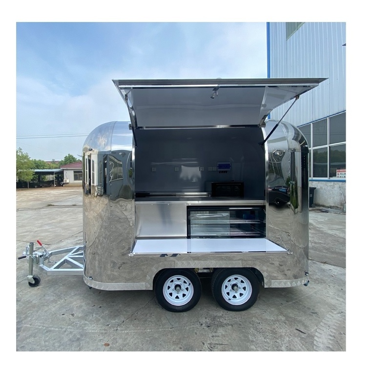 New Fashionable Street Food Snack Trailer Popcorn and Ice Cream Truck slide Pizza Mobile Foodtruck for Restaurant and Bakery