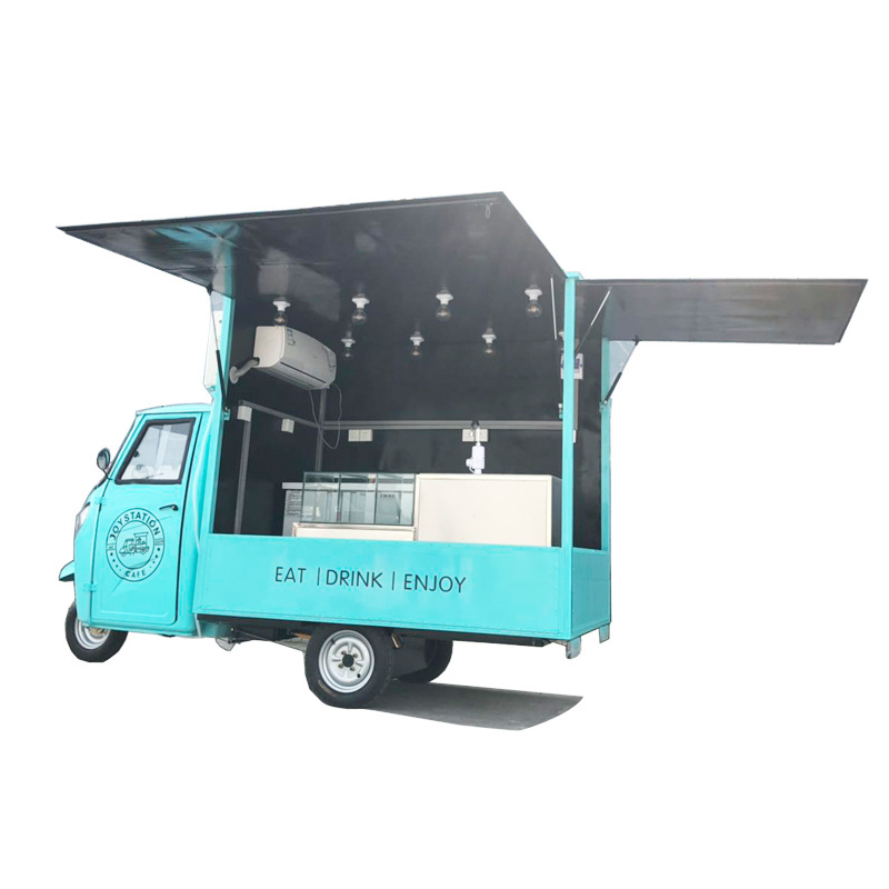 2024 Food truck Mobile 3 wheel motorcycle electric Can Be Sale PIzza Food And Snack And Ice Cream Or Coffee