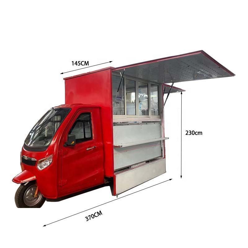 3 Wheel Electric Tricycle Mobile Pizza Food Truck With Full Kitchen Breakfast Vending Van For Sale