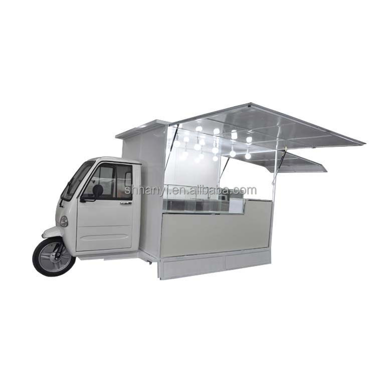 3 Wheel Electric Piaggio Ape Mobile Food Carts For Hot Dog Sale