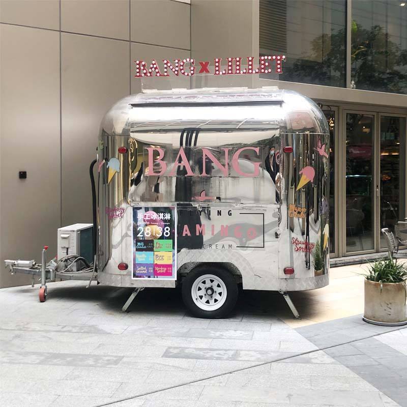 Hanyi Air Stream Mobile Ice Cream Food Truck New Burger Manufacture Genre for Snack Food Factories Vegetable Processing Plants