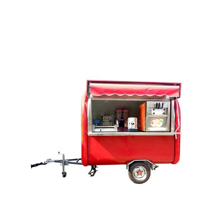 Customised Vending Kinds Stainless Kiosk Steel Small Food Truck For Ice Cream Sale