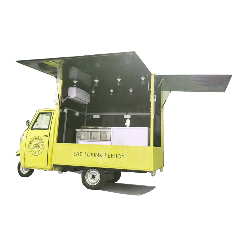 Electric Tricycle Moto Piaggio Ape Food Truck For Hot Dogs Cart Sale