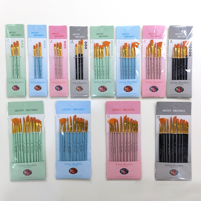 art supplies 3/6/10/12pcs gouache watercolor oil paint paint brush