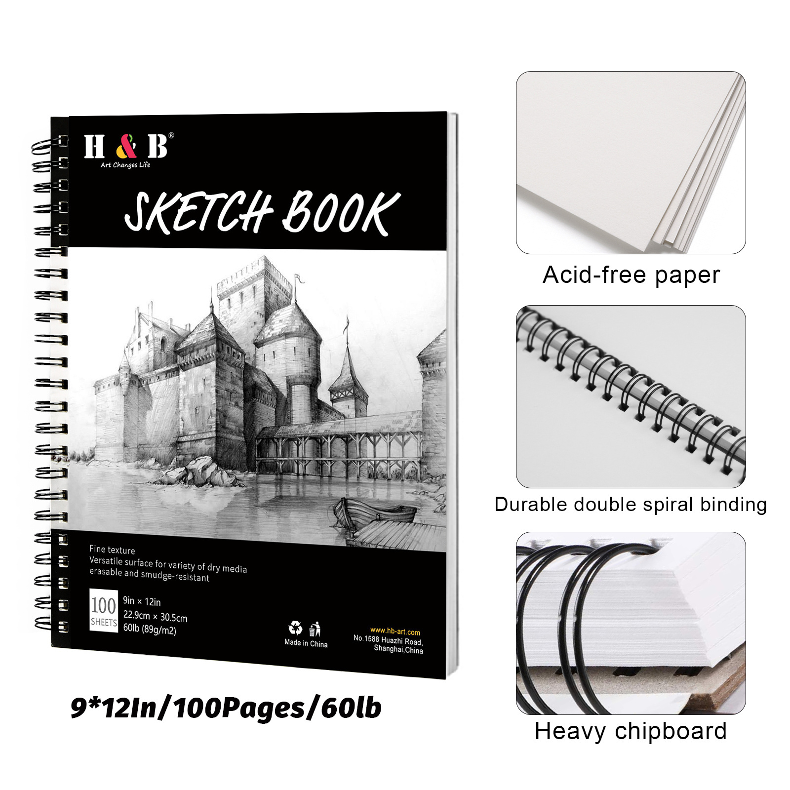 H & B hardback sketchbook  and painting paper for drawing graffiti painting