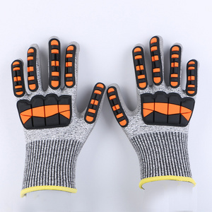 Manufacturers hot selling TPR shock-absorbing gloves PU anti-cut anti-collision anti-squeeze oil mining coal mine impact gloves