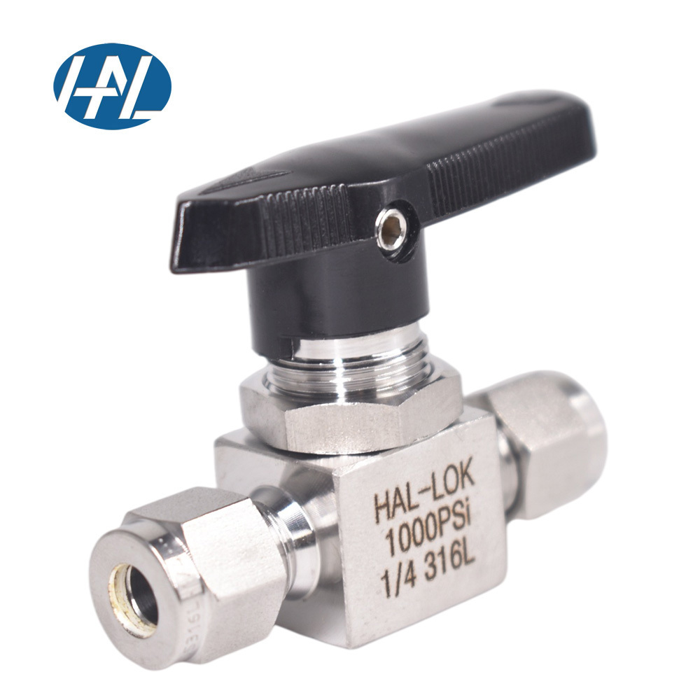 Stainless Steel  Two Way Patterns Ball Valve With Double Ferrule