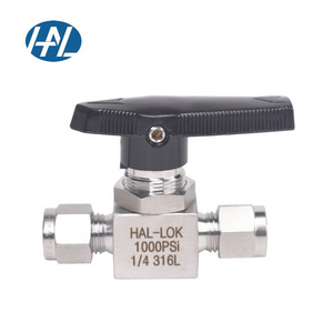 Stainless Steel  Two Way Patterns Ball Valve With Double Ferrule