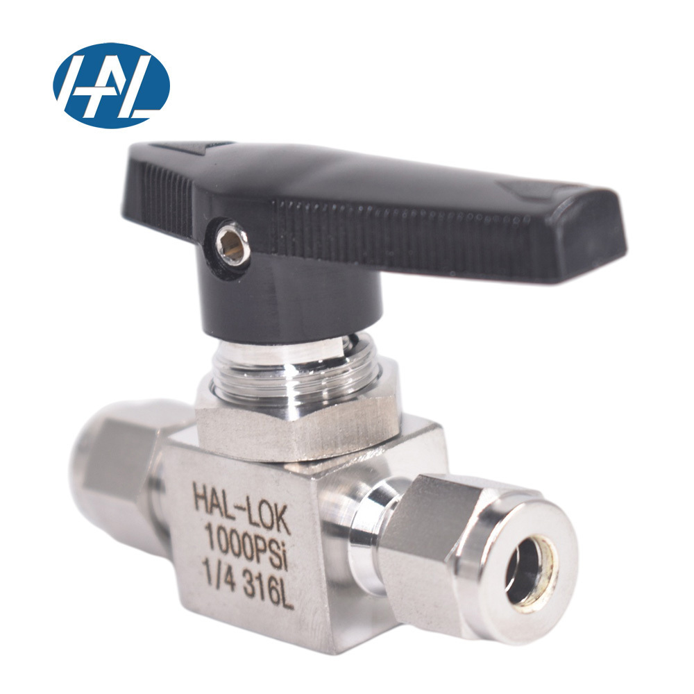 Stainless Steel  Two Way Patterns Ball Valve With Double Ferrule