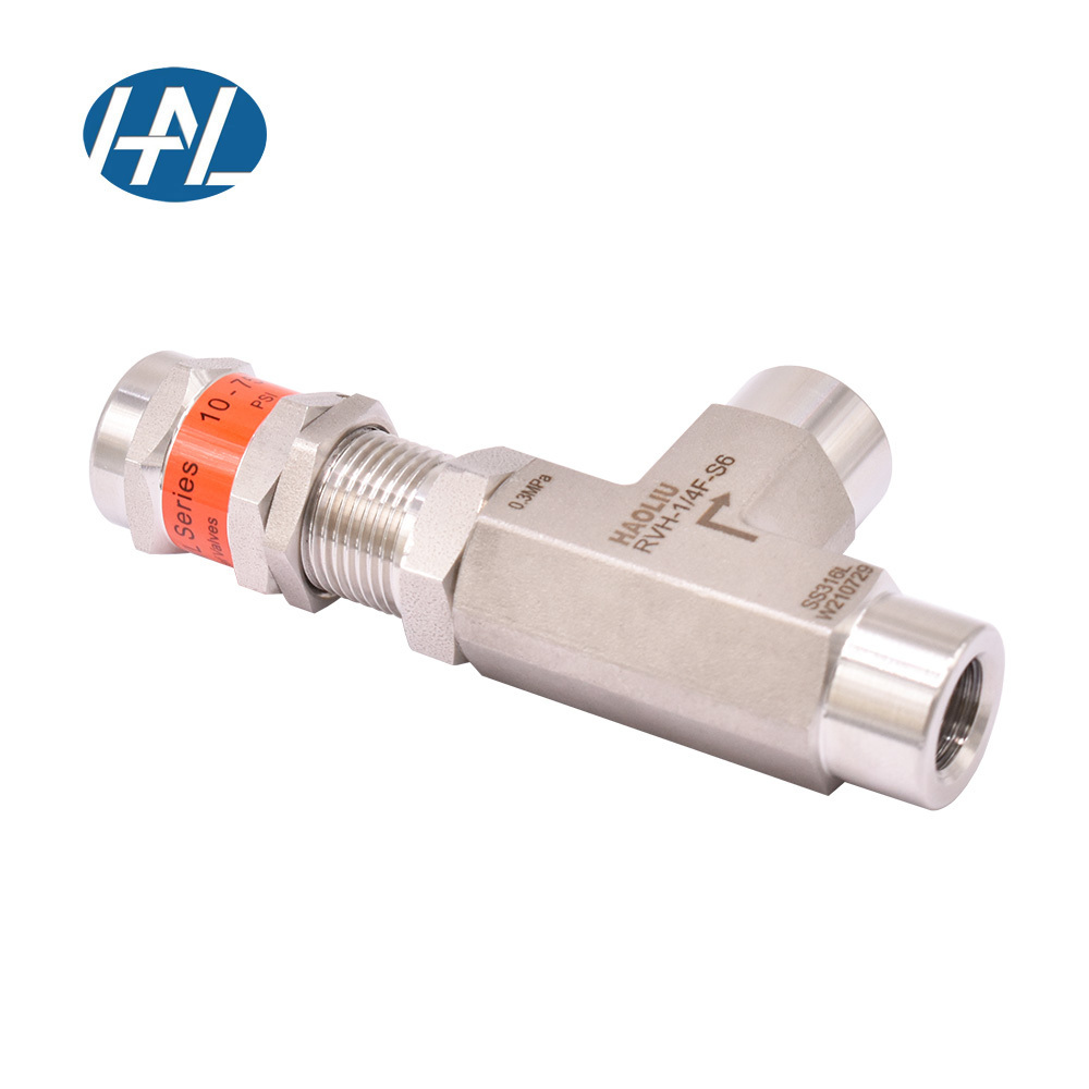 316L Stainless Steel 1/4  Safety Relief Valve Female Proportional Unloading Valve For Gas Liquid