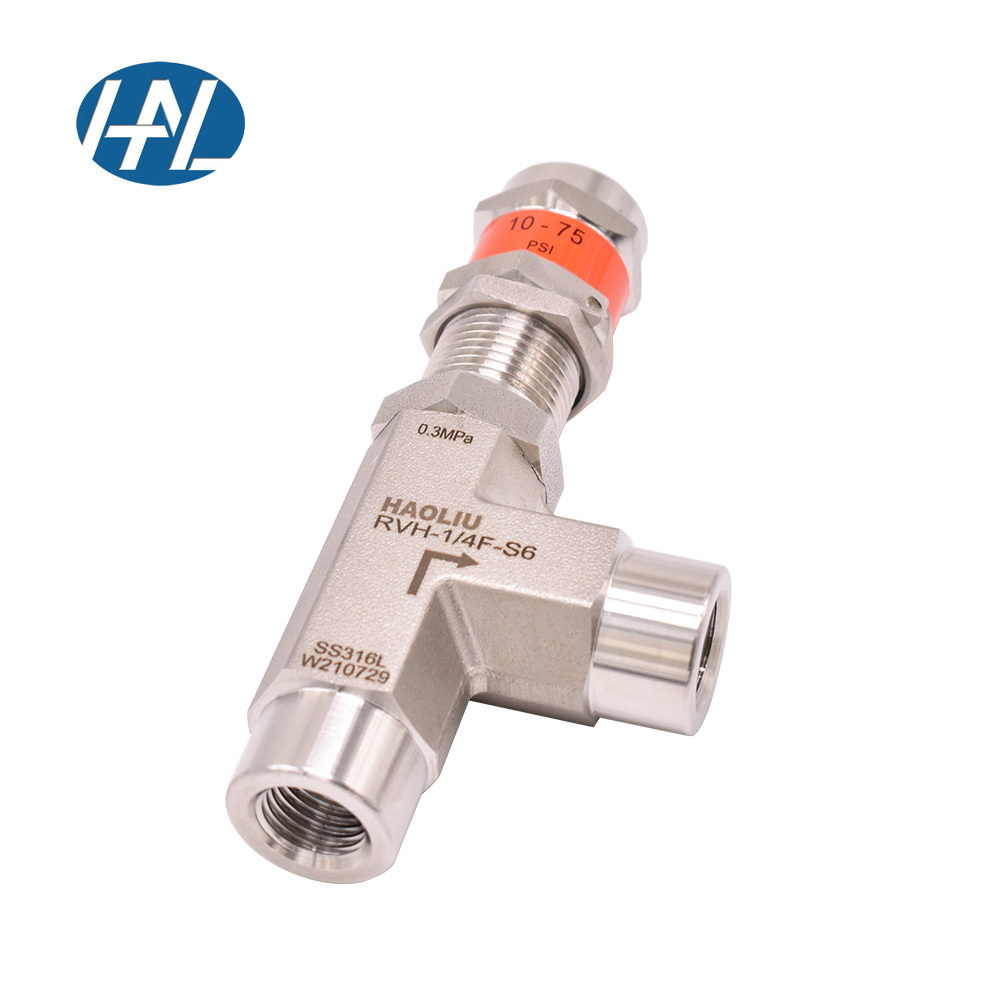 316L Stainless Steel 1/4  Safety Relief Valve Female Proportional Unloading Valve For Gas Liquid