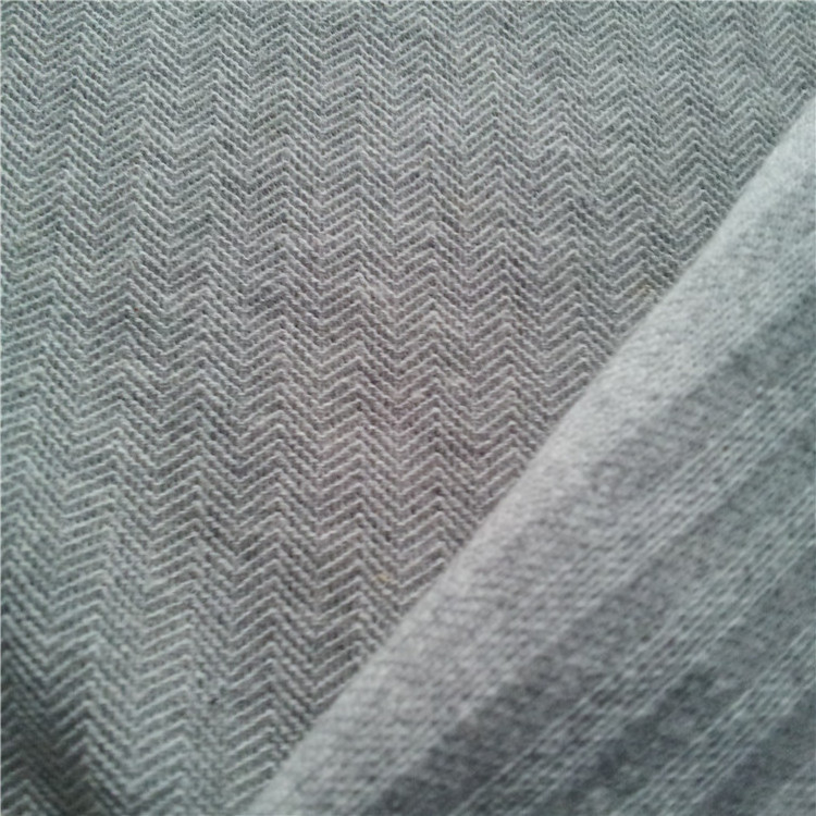 Custom Knitted Suiting Fabric Cotton Polyamide Elastane Knit Dobby Herringbone Fabric