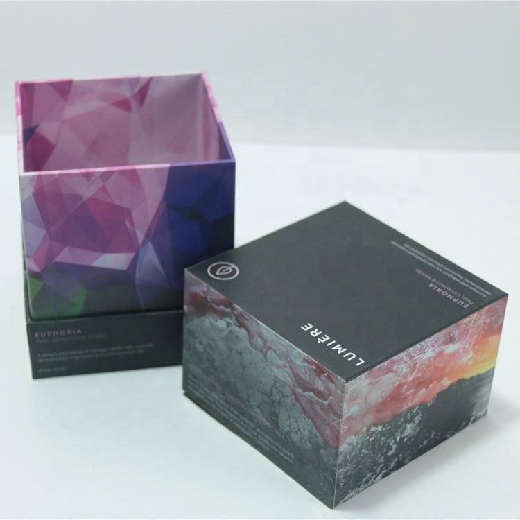 custom luxury black candles gift set box  hard candles packaging candle box for gift