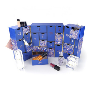 Wholesale custom advent calendar pop it cosmetic make up paper gift box advent calendar empty cardboard box