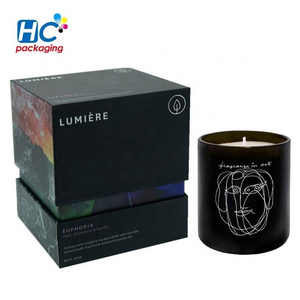 custom luxury black candles gift set box  hard candles packaging candle box for gift