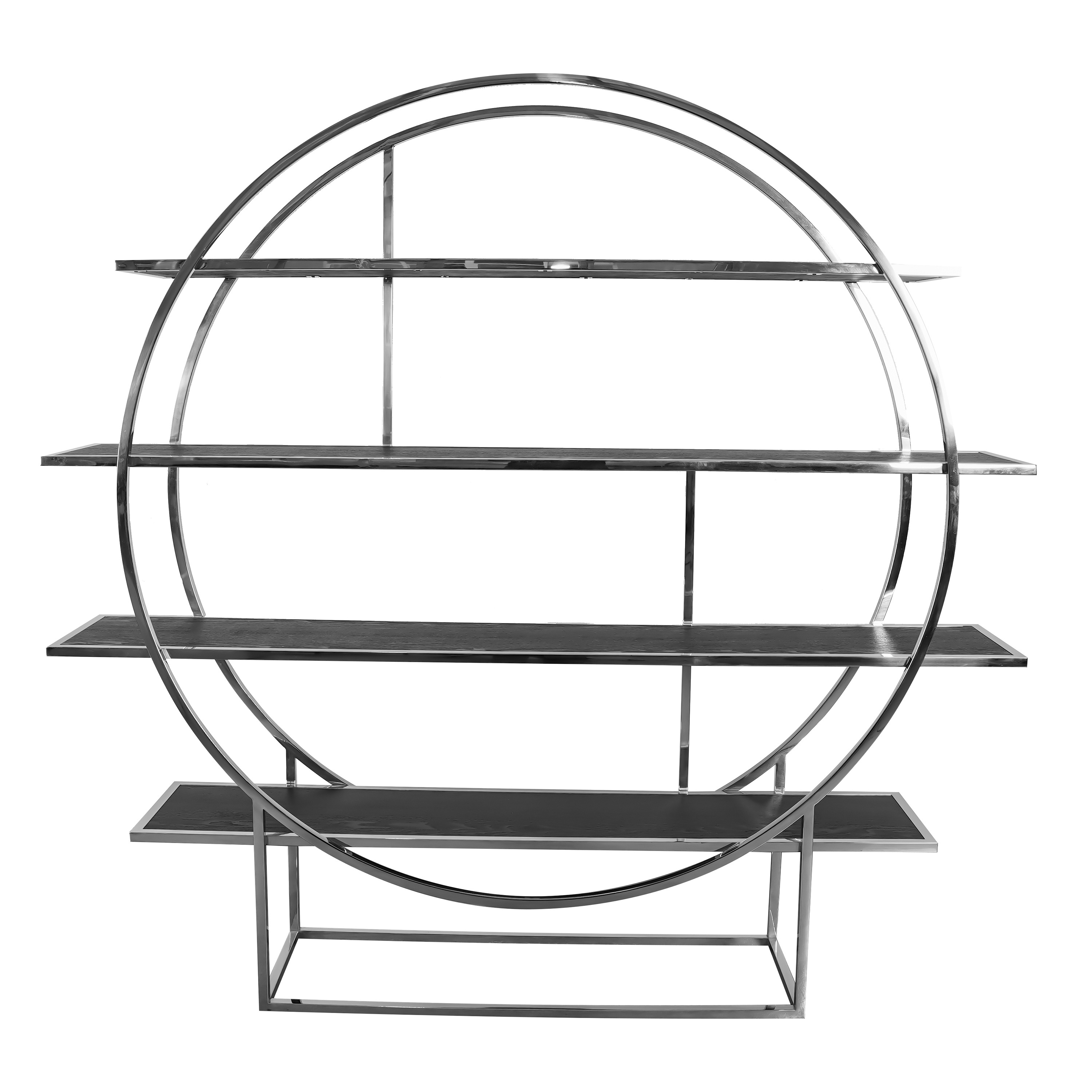 Customized Steel Storage Shelves living room modern finish furniture Round Shape New Latest Design Open Display Shelf