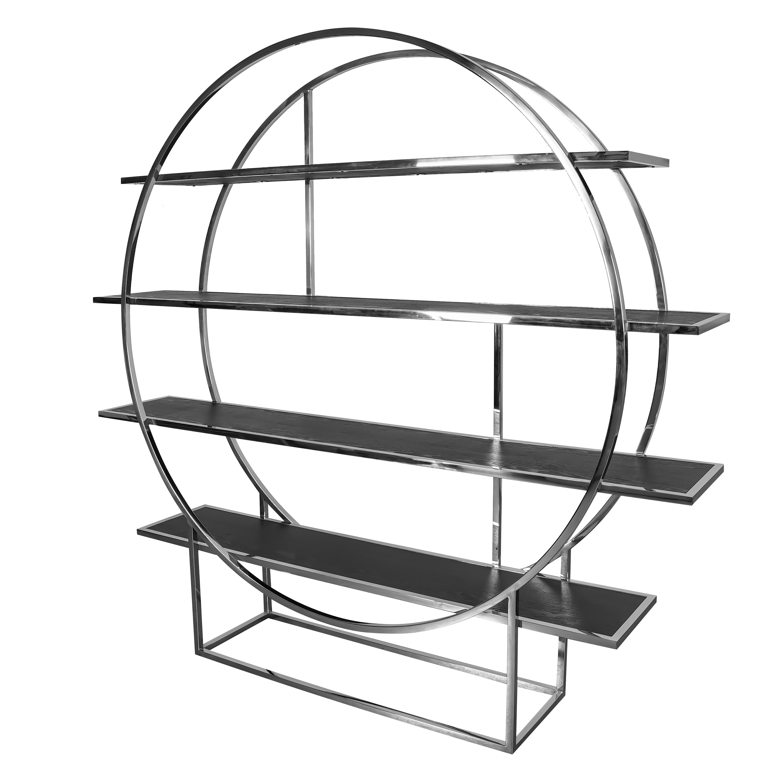 Customized Steel Storage Shelves living room modern finish furniture Round Shape New Latest Design Open Display Shelf