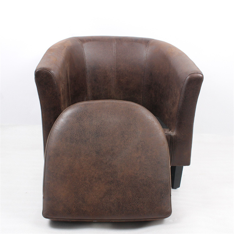 China Luxury Modern Furniture Brown Pu Leather Removable Accent Chair For Coffee Shop And Hotel