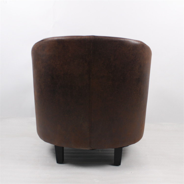 China Luxury Modern Furniture Brown Pu Leather Removable Accent Chair For Coffee Shop And Hotel