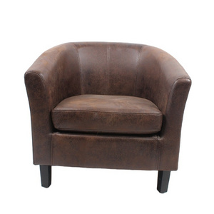 China Luxury Modern Furniture Brown Pu Leather Removable Accent Chair For Coffee Shop And Hotel