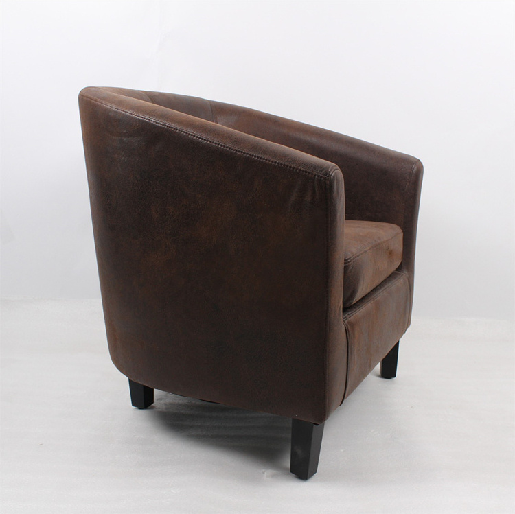 China Luxury Modern Furniture Brown Pu Leather Removable Accent Chair For Coffee Shop And Hotel