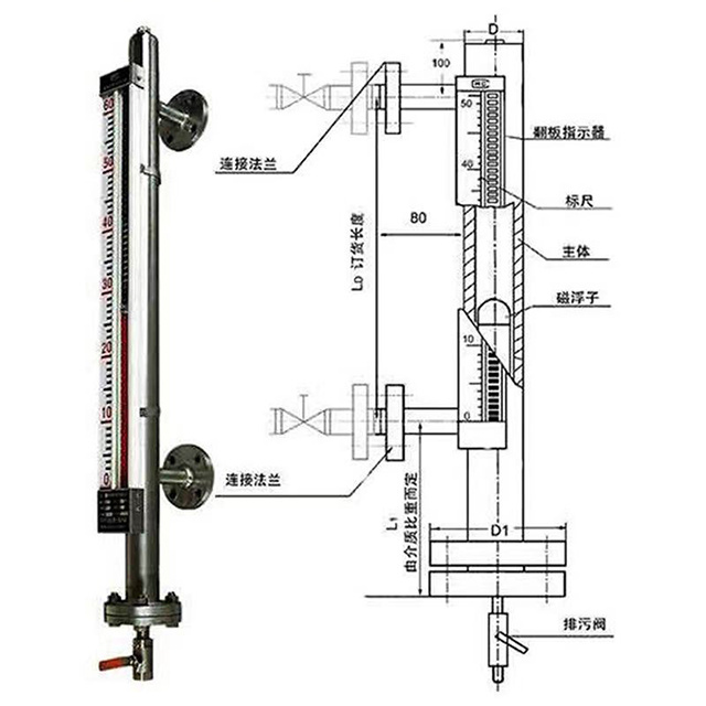 Factory Price Magnetic flap water liquid Chemical level gauge Float Type Diesel Fuel Tank Magnetic Level meter