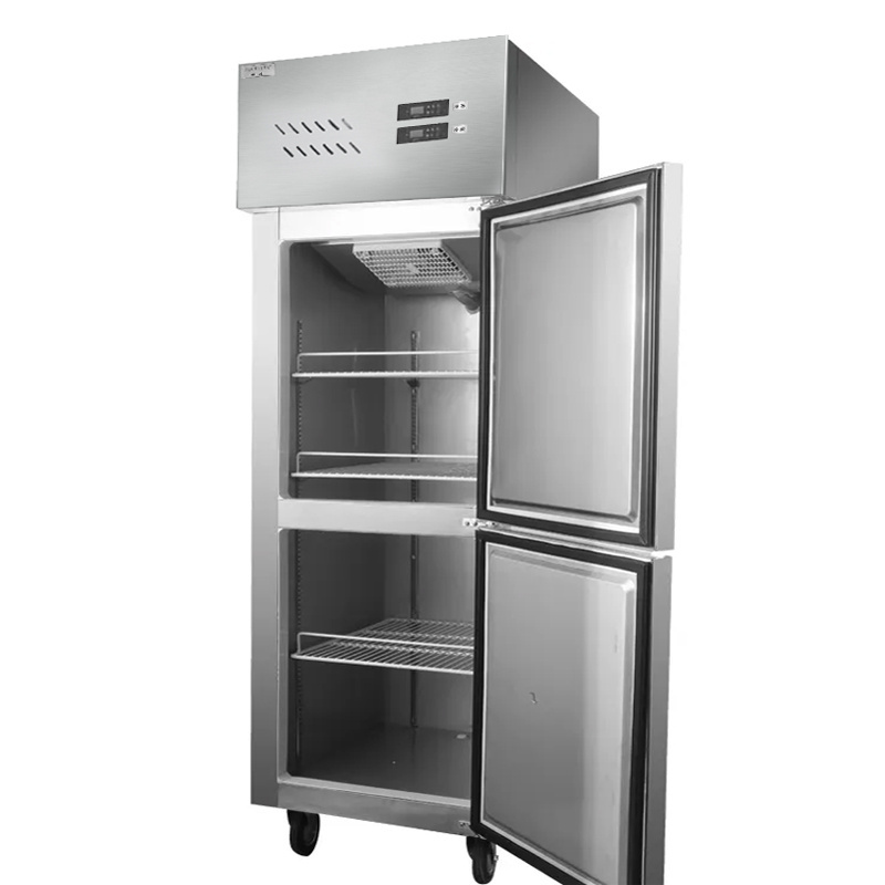 China manufacturer commercial refrigerator glass door double temperature freezer and chiller for kitchen and cold drink shop