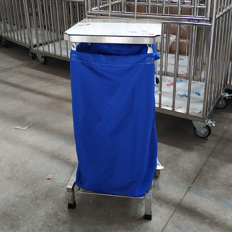 Stainless steel laundry trolley for hospital, Hamper linen trolley, Linen collecting trolley