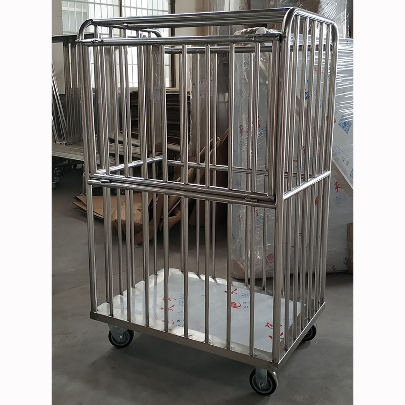 Stainless steel laundry trolley