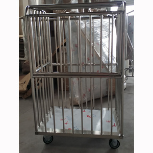 Stainless steel laundry trolley