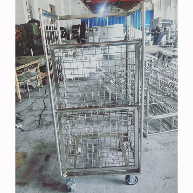 Stainless steel laundry cage trolley