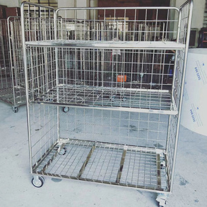 Stainless steel laundry cage trolley