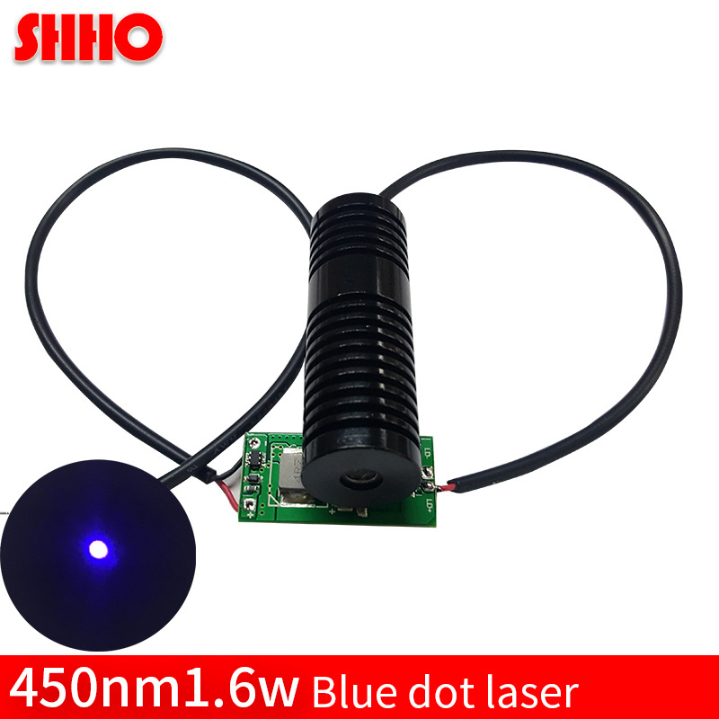 High power 450nm 1.6W blue dot laser module laser point locator positioning sight long distance launch laser head Customizable