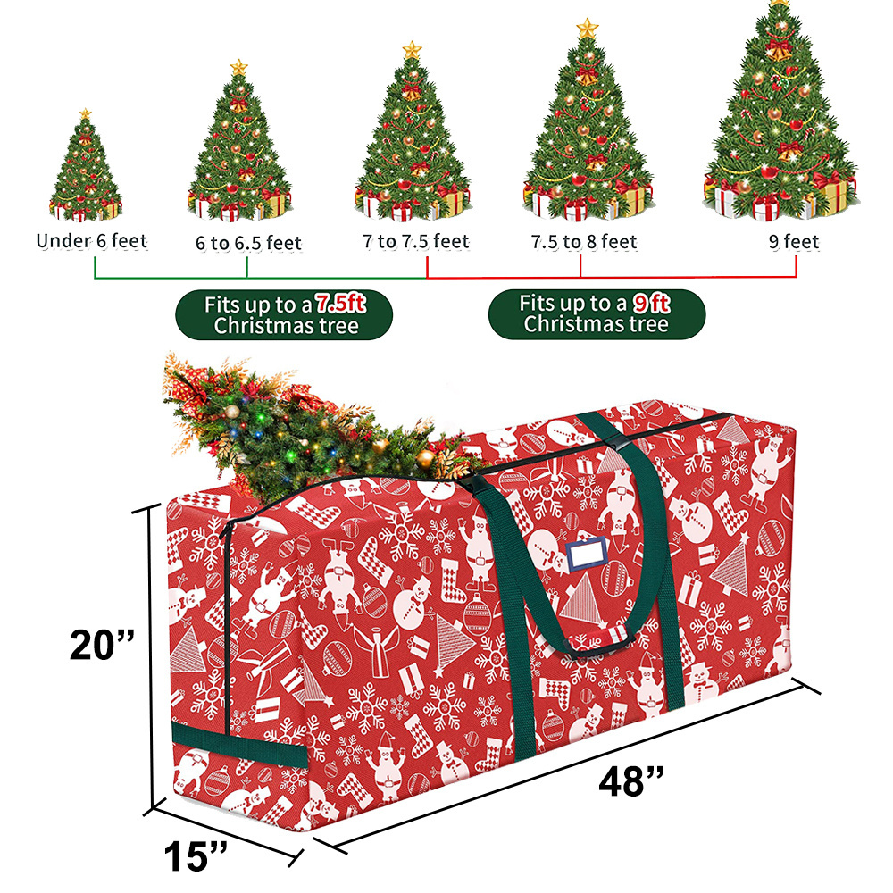 Wholesale Waterproof Heavy Duty Decorations Storage Cover Bag christmas tree storage bag