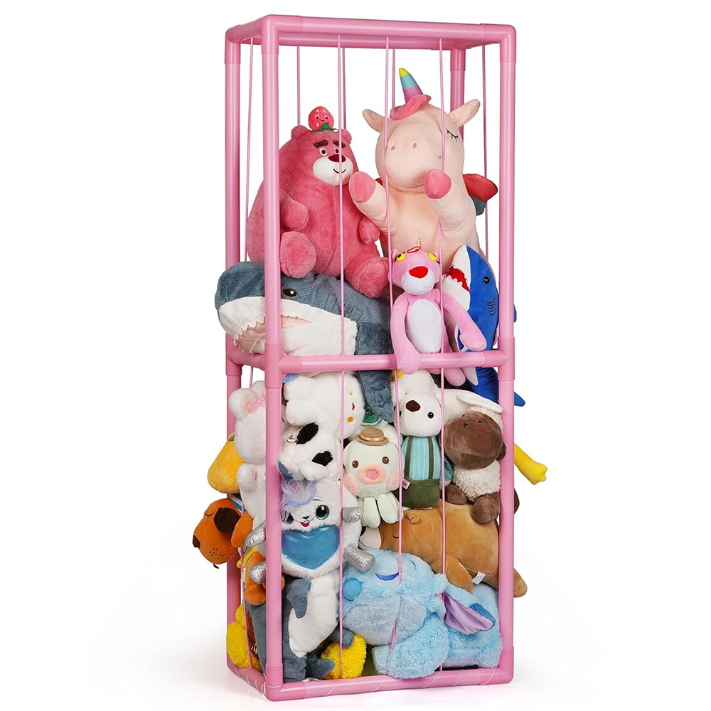 Large Capacity Plush Toy Storage Rack Metal Tube Children'S Toy Storage Rack Elastic Band