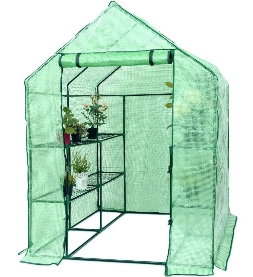 Walk in Greenhouse Portable Mini 8 Shelves Outdoor 3 Tier Green House