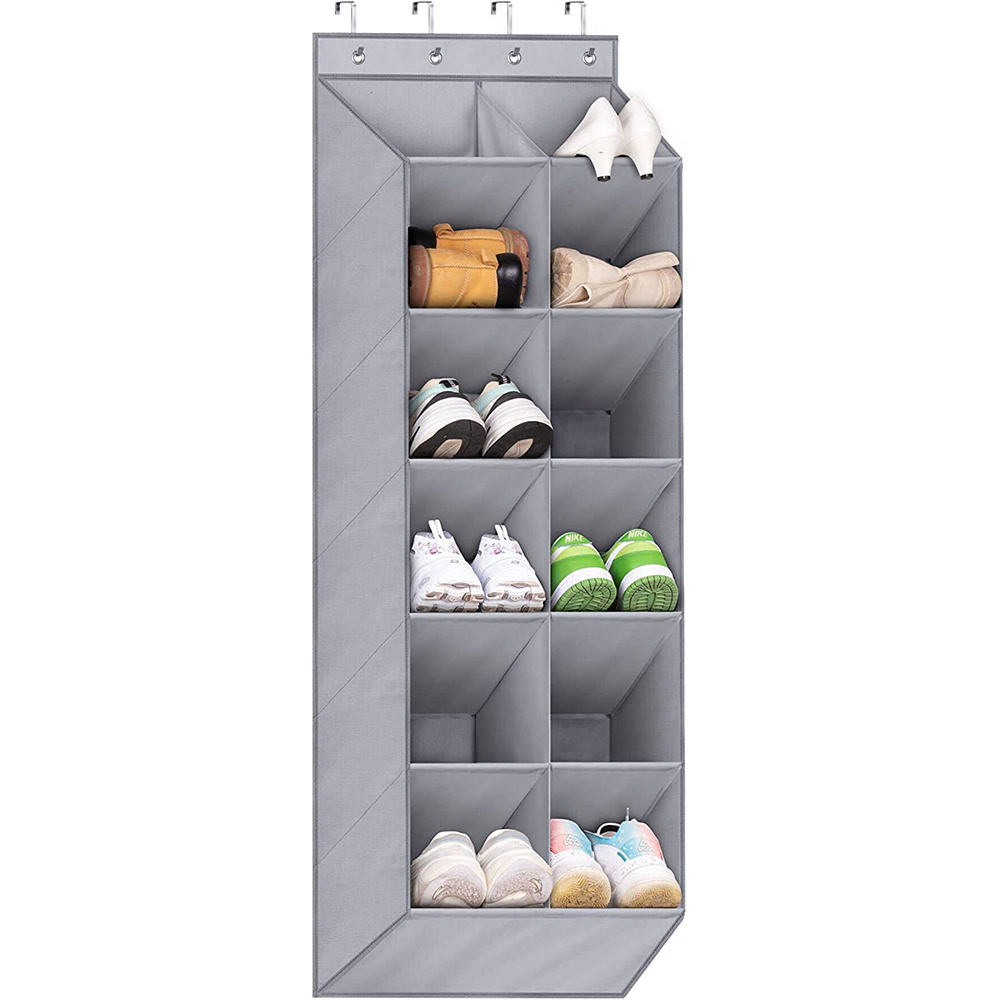 Shoe Rack for Door with Large Deep Pocket Hanging 2 Pack Organizer for Closet Hanger Dorm and Narrow Door Storage Shoe Holder