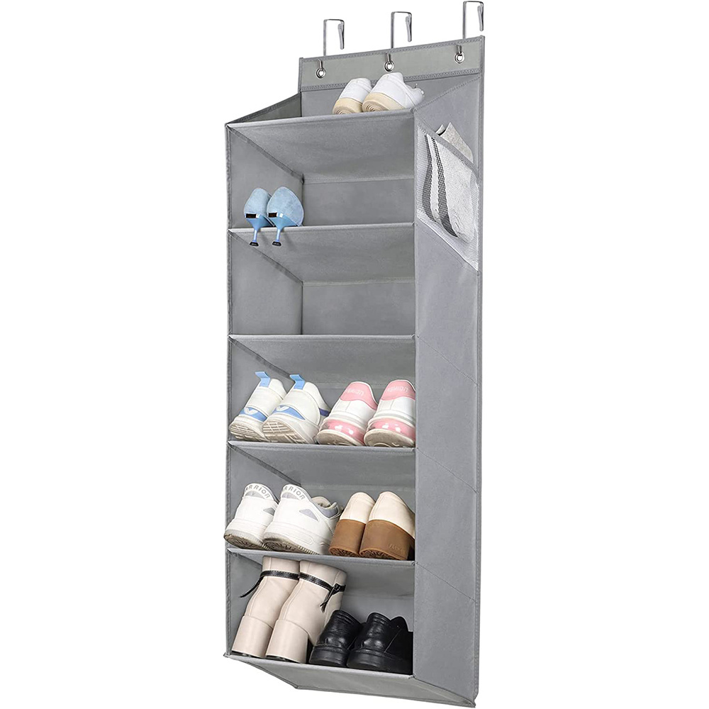 Shoe Rack for Door with Large Deep Pocket Hanging 2 Pack Organizer for Closet Hanger Dorm and Narrow Door Storage Shoe Holder