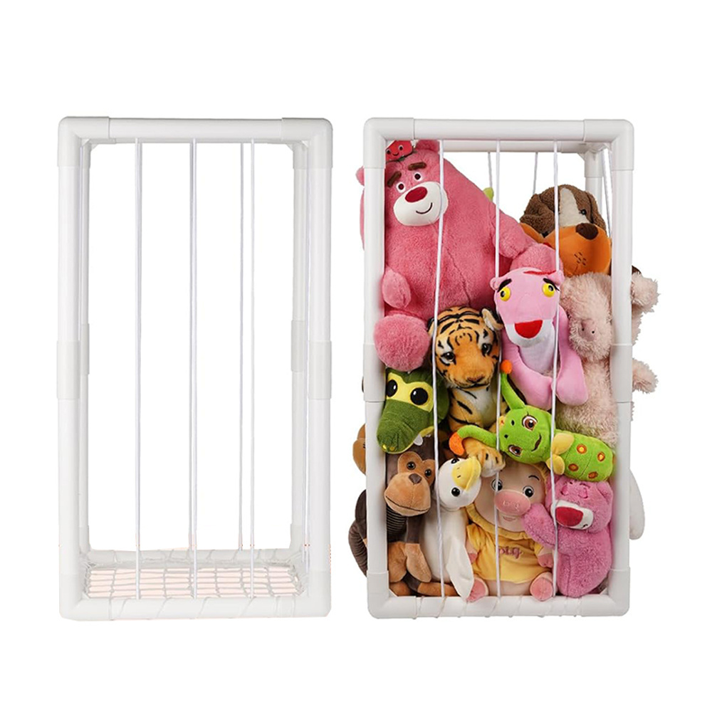 Plush Toy Storage Organizer:Stuffed Animal Zoo Holder Shelf with Elastic Bands