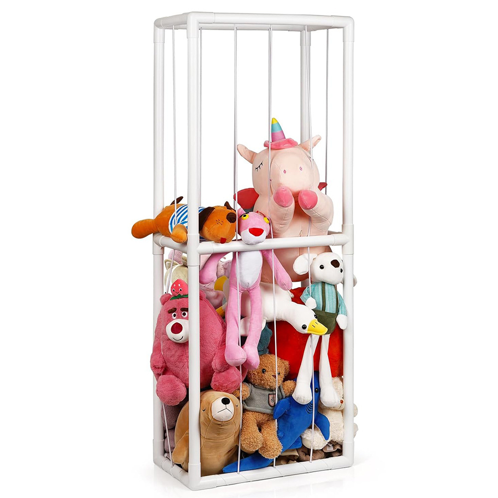 Plush Toy Storage Organizer:Stuffed Animal Zoo Holder Shelf with Elastic Bands